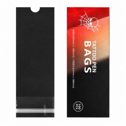 Ochraniacze foliowe na maszynkę typu Tattoo Pen Tattoo pen BAGS - czarne, 100 szt.