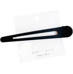 Hair clip "Made with fashion" / matte black with recess, 1 piece