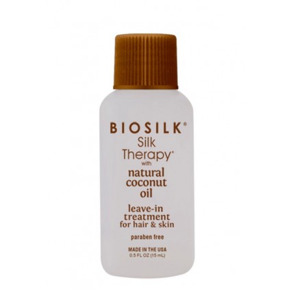 Liquid Silk with Coconut Oil BIOSILK / Silk Therapy with Coconut Oil Leave In Treatment, 15 ml